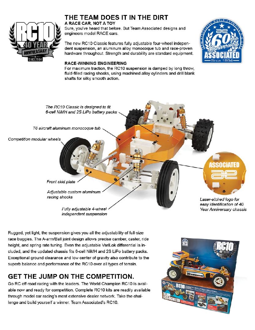 Team Associated RC10 Classic 40th Anniversary Kit – Limited Ed