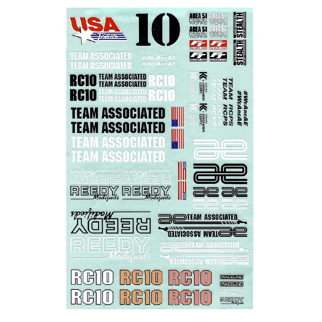 Team Associated RC10 FT Decal Sheet