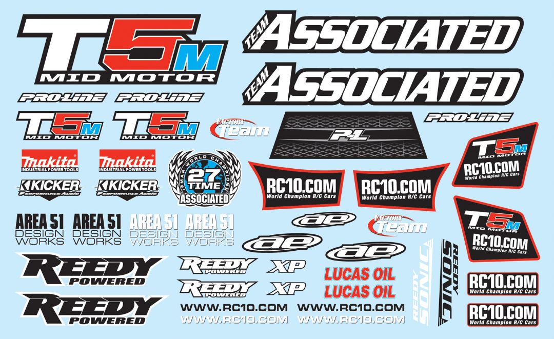 Team Associated RC10T5M Decal Sheet