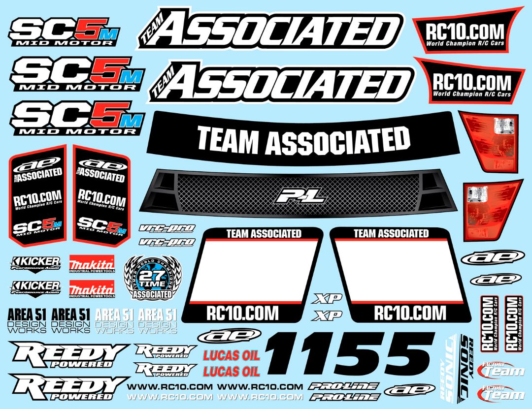 Team Associated SC5M Decal Sheet