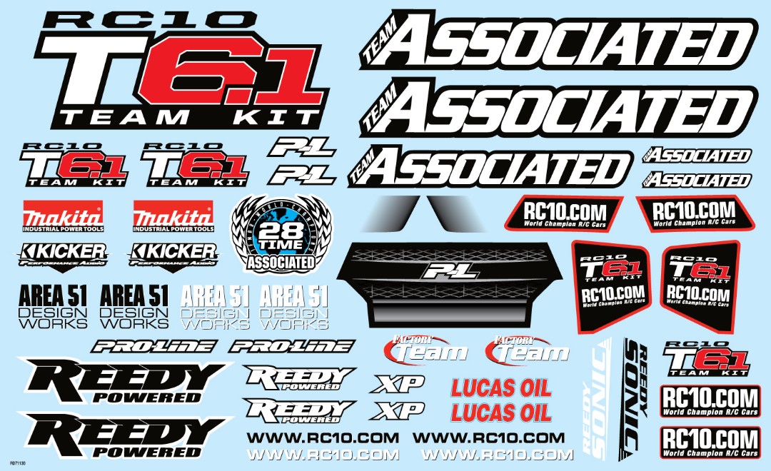 Team Associated T6.1 Decal Sheet