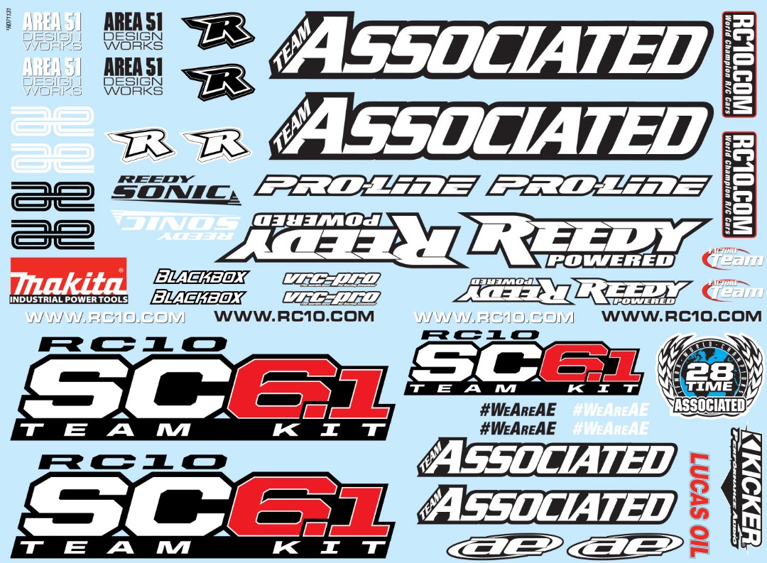 Team Associated SC6.1 Decal Sheet
