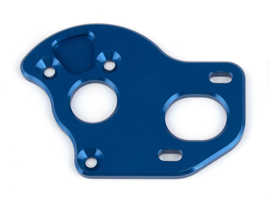 Team Associated RC10T6.2 Laydown Motor Plate, blue aluminum