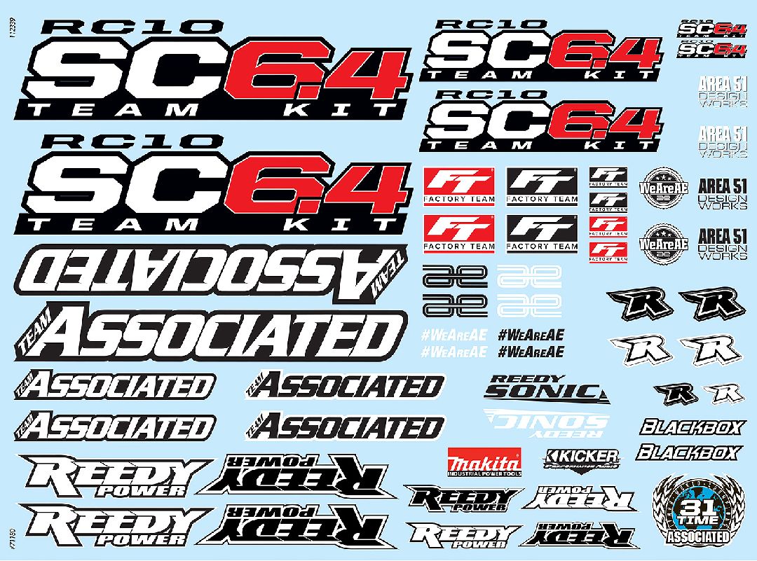 Team Associated RC10SC6.4 Decal Sheet