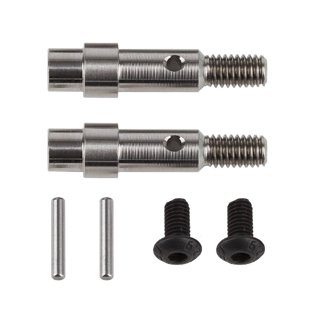 Team Associated RC10B6 FT Titanium Hex Adapter Front Axles - Click Image to Close