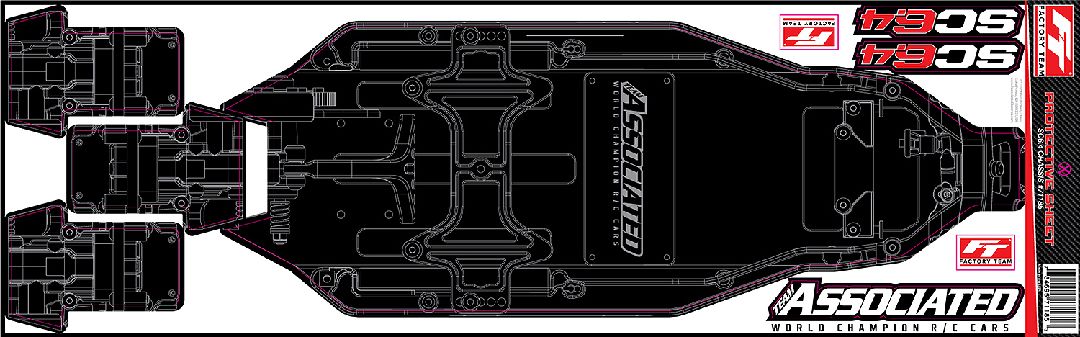 Team Associated RC10SC6.4 FT Chassis Protective Sheet, Printed