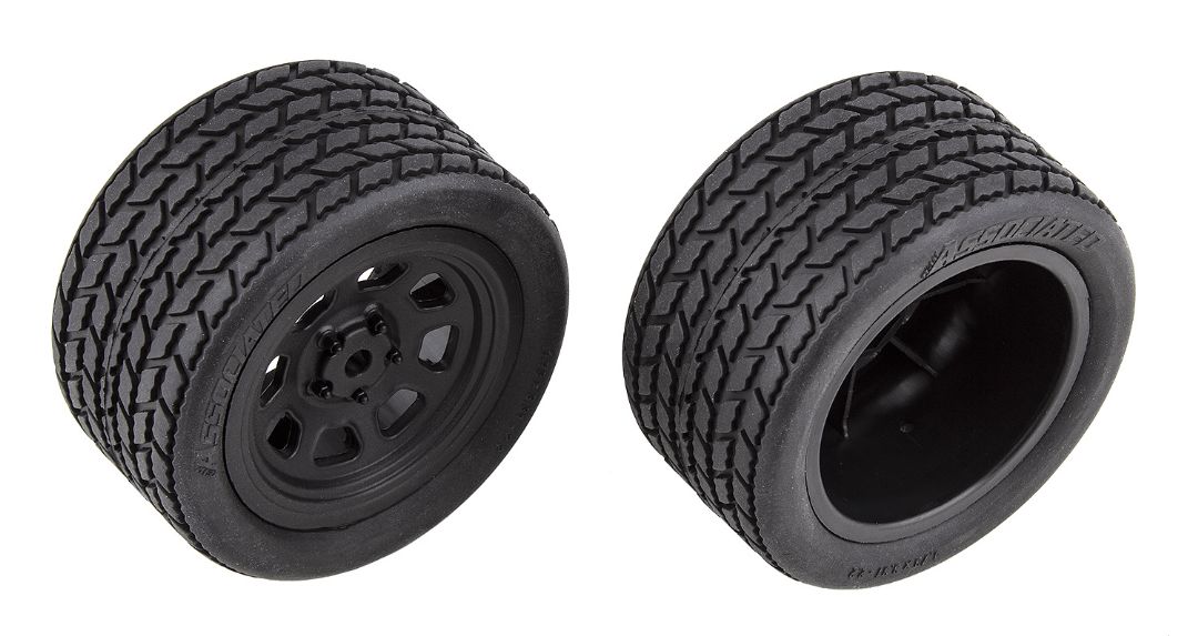 Team Associated SR10 Rear Wheels with Street Stock Tires