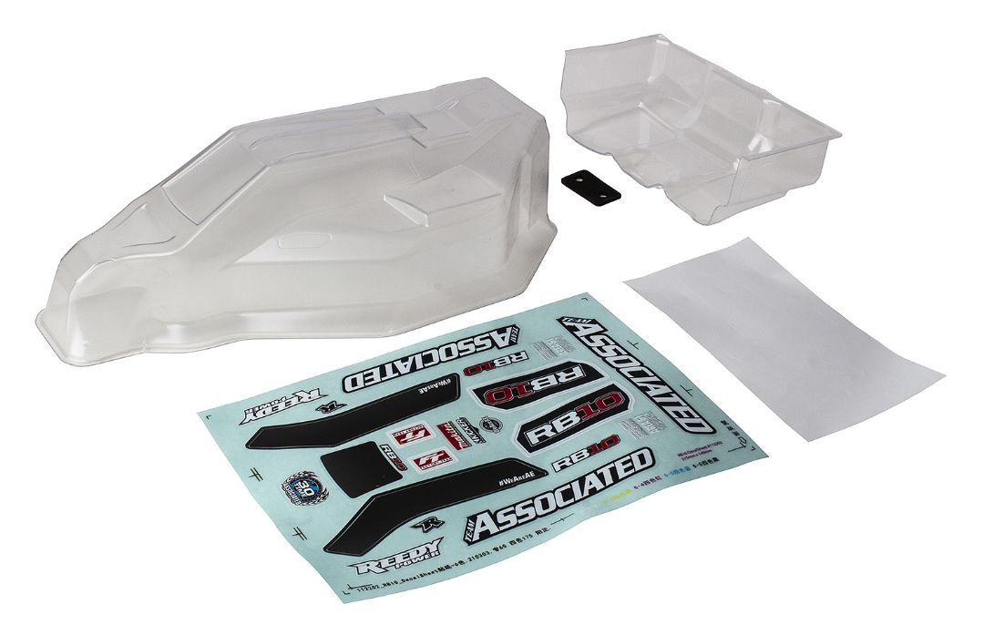 Team Associated RB10 RTR Body and Wing, clear