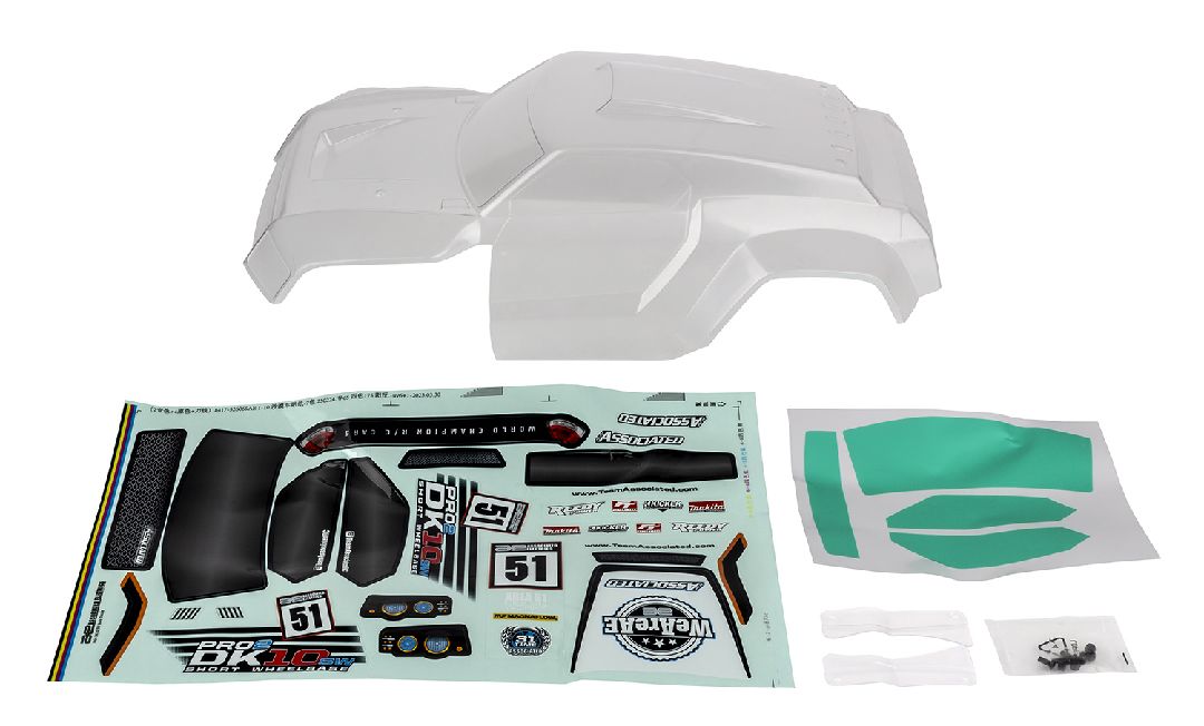 Team Associated Pro2 DK10SW Desert Buggy Body - Clear - Click Image to Close
