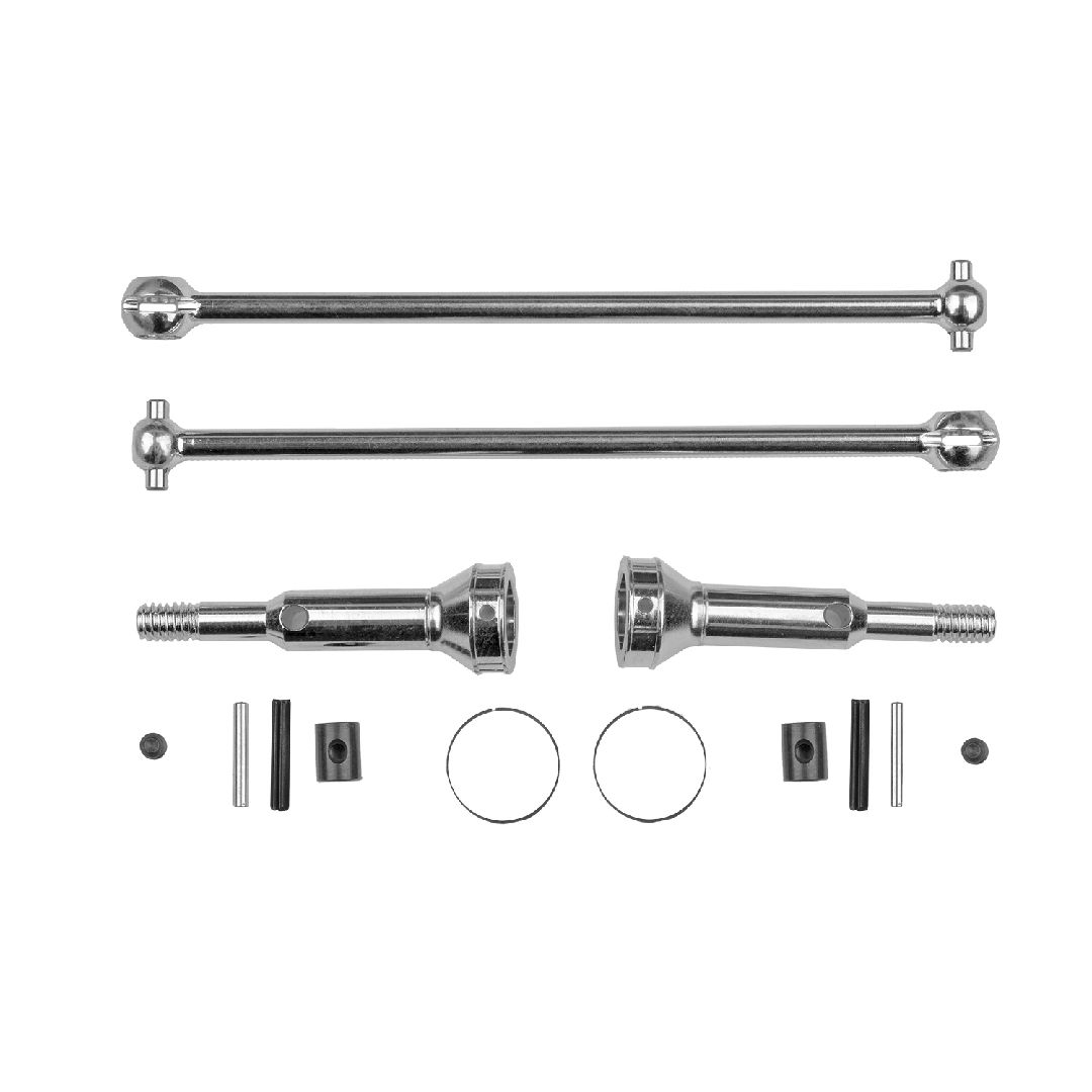 Team Associated RC10T Rear CVA Set, 84mm, Chrome