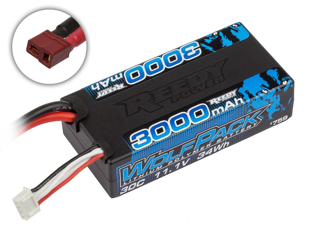 Reedy Wolfpack 3000mAh 3S 30C 11.1V LiPo Shorty Deans Hard Case - Click Image to Close