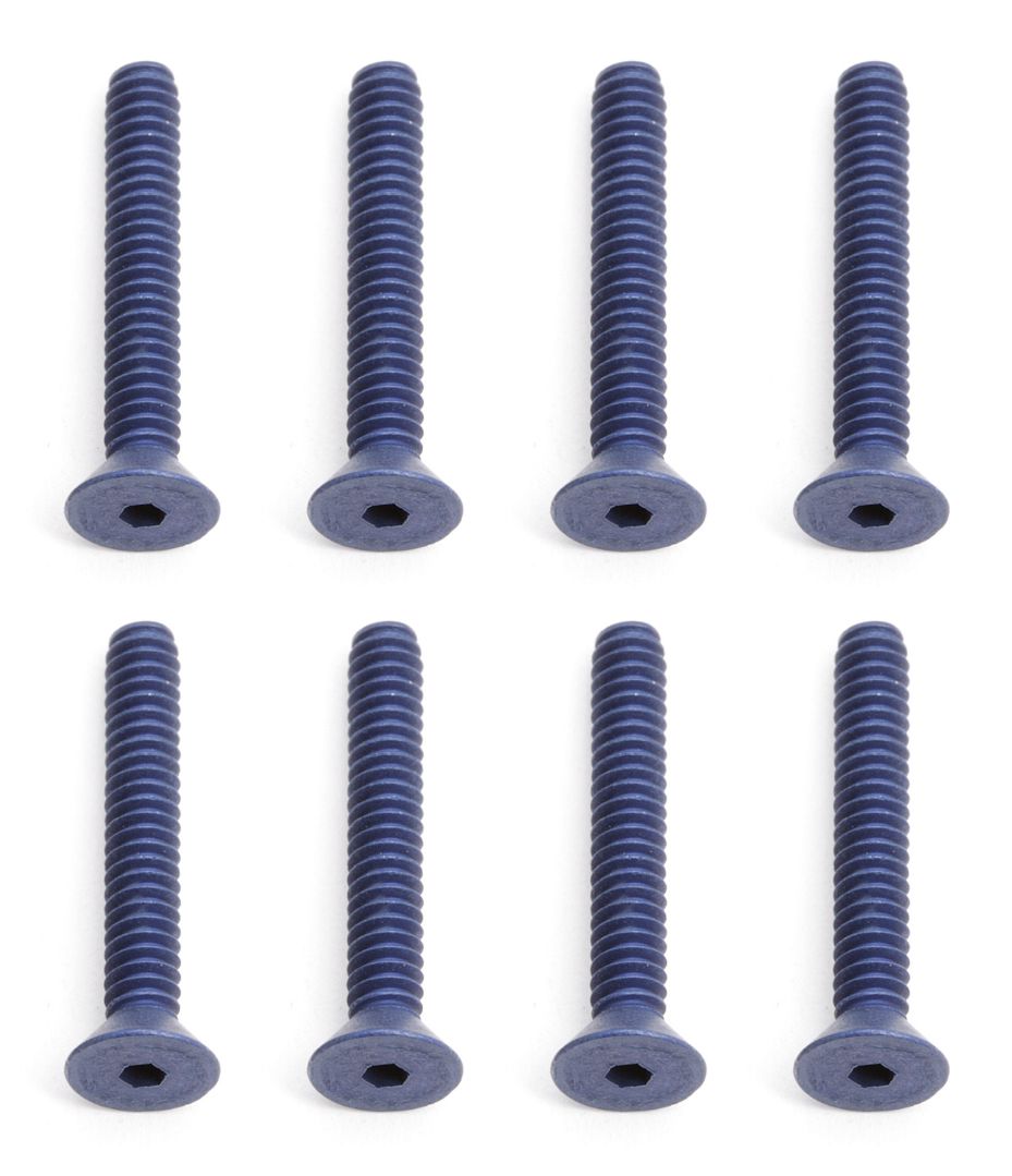 Team Associated FT Screws, 4-40 x 3/4 in FHCS, blue aluminum - Click Image to Close