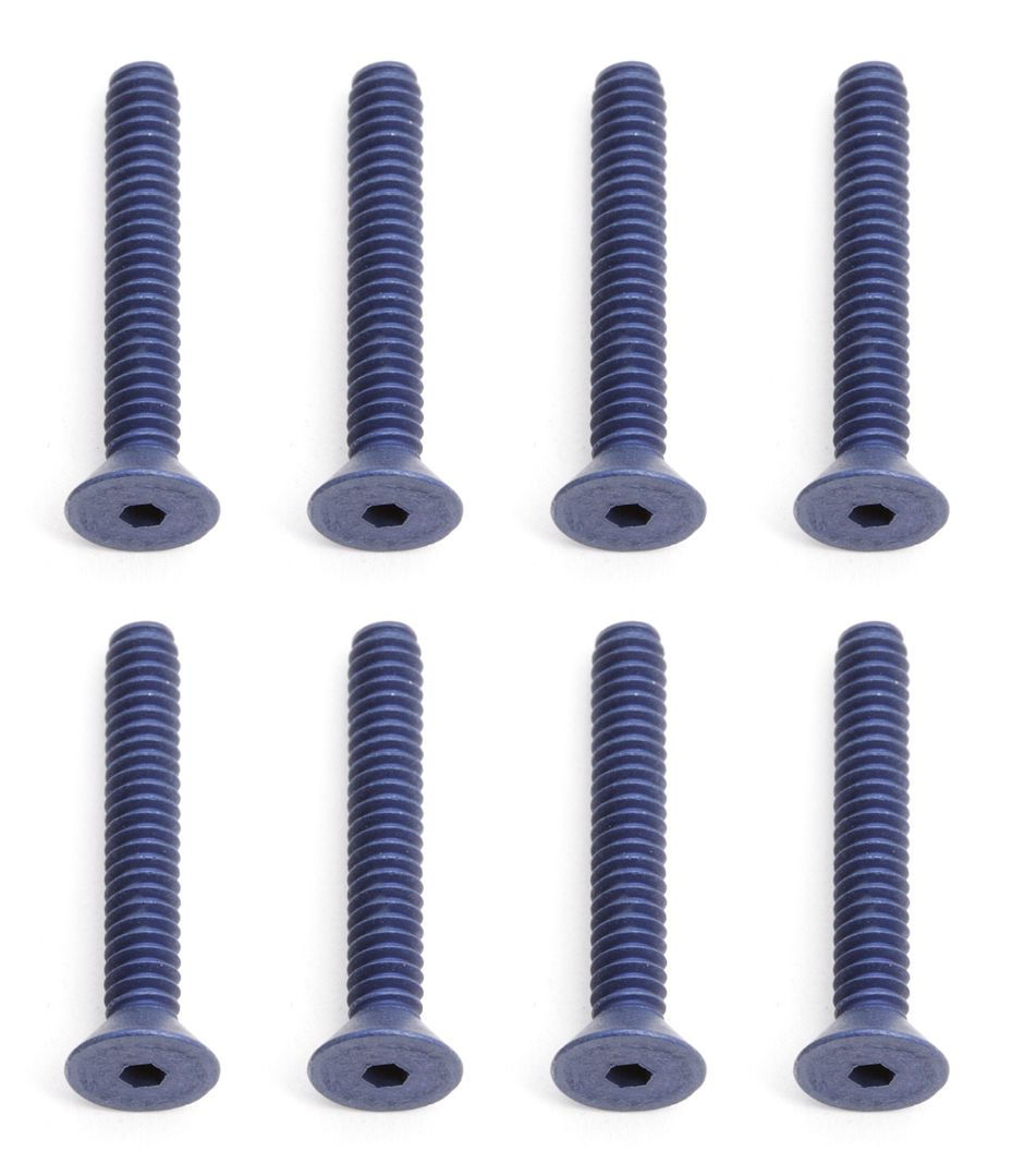 Team Associated FT Screws, 4-40 x 3/4 in FHCS, blue aluminum