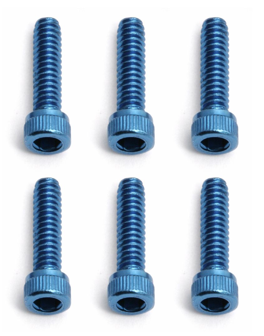 Team Associated Factory Team Screws, 4-40 x 7/16 in SHCS, blue aluminum