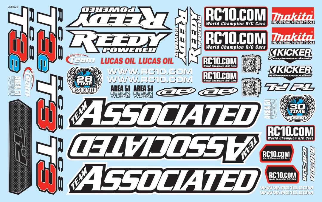 Team Associated RC8T3/T3e Decal Sheet