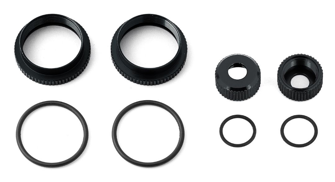 Team Associated 16mm Shock Collar and Seal Retainer Set, Black