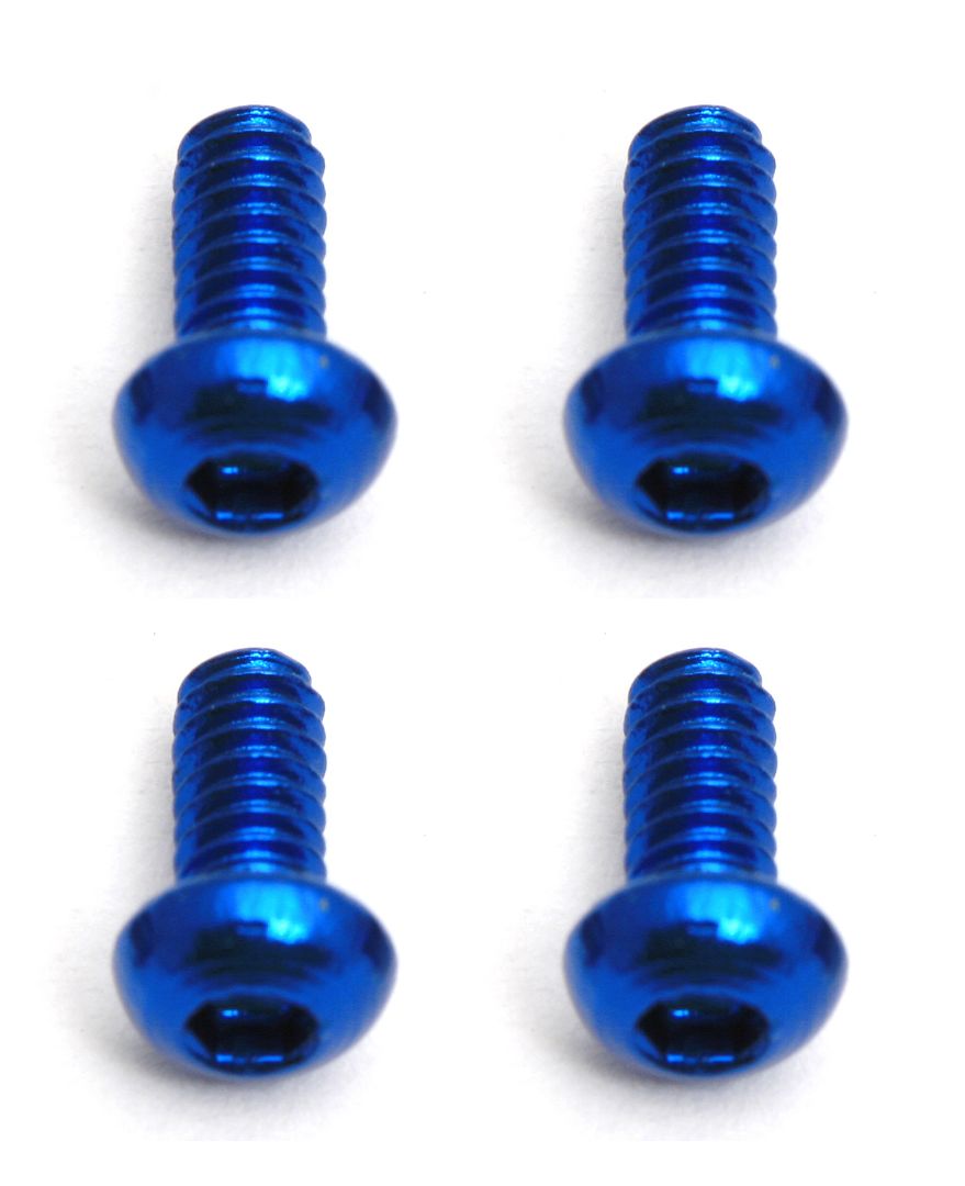 Team Associated Factory Team Screws, 2x4 mm BHCS, Blue Aluminum