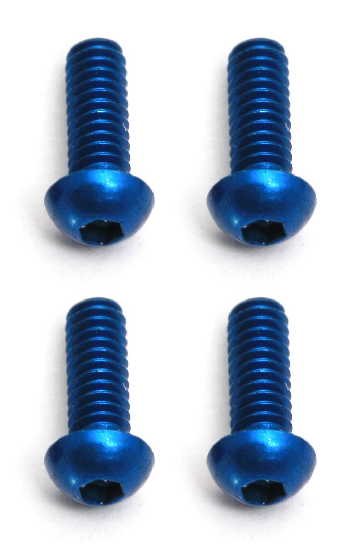 Team Associated FT Screws, 2x6 mm BHCS, blue aluminum