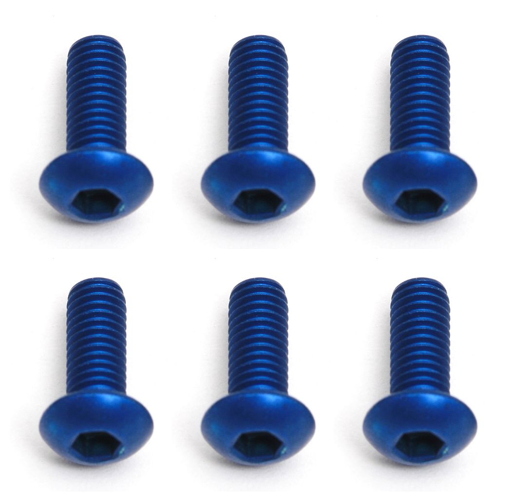 Team Associated Factory Team Screws, 3x8 mm BHCS, bue aluminum