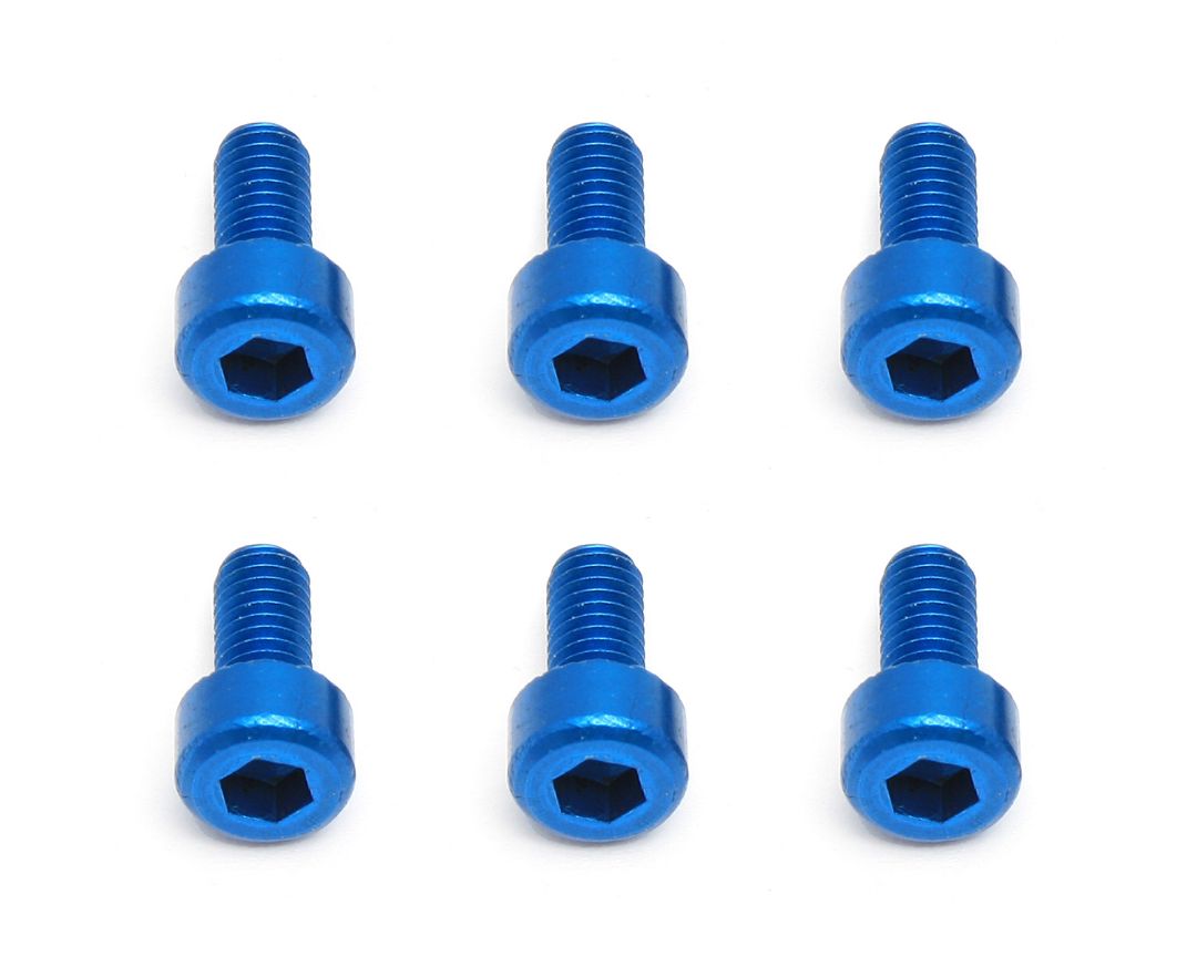 Team Associated Factory Team Screws, 3x6 mm SHCS, blue aluminum