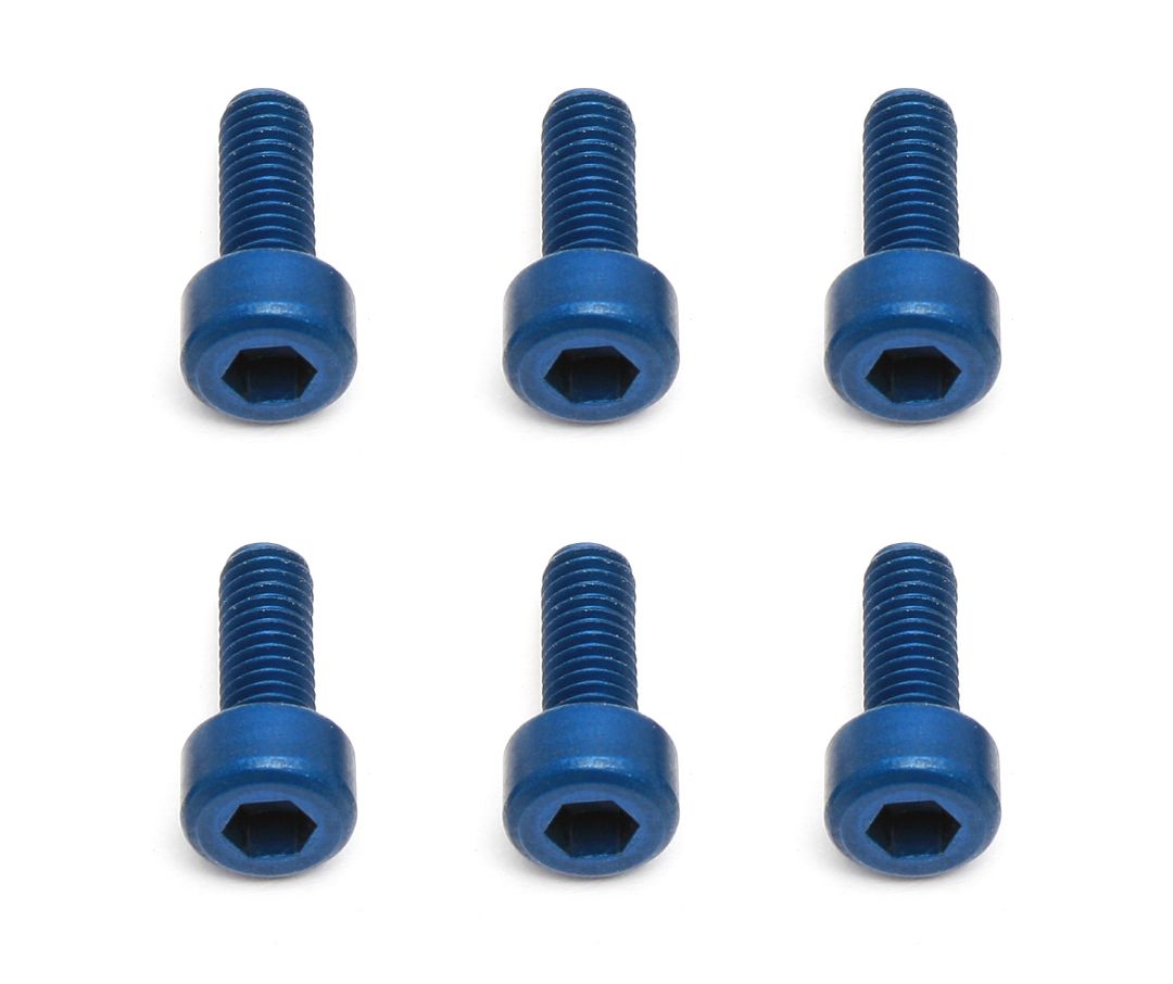 Team Associated Factory Team Screws, 3x8 mm SHCS, blue aluminum