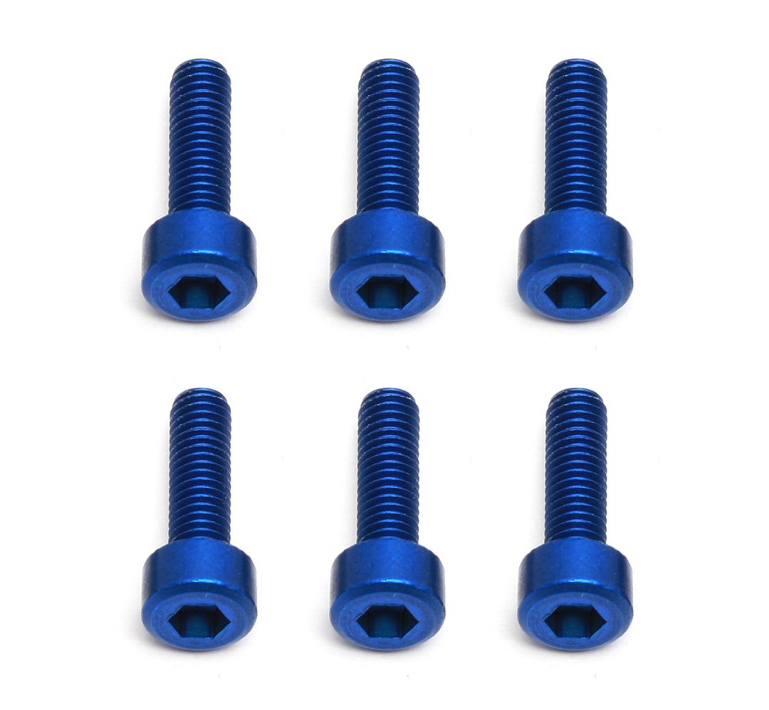 Team Associated Factory Team Screws, 3x10 mm SHCS, blue aluminum