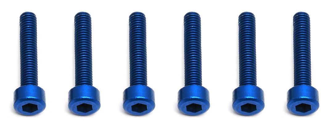 Team Associated FT Screws, 3x16 mm SHCS, blue aluminum - Click Image to Close