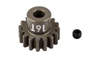 Team Associated FT Pinion Gear, 16T-MOD 1, 5mm shaft, aluminum - Click Image to Close