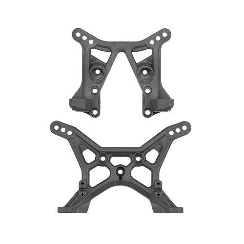 Team Associated RB10 Retro Shock Tower Set - Gray