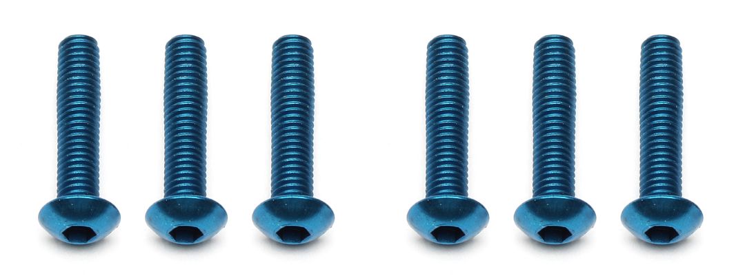 Team Associated Factory Team Screws, 3x14 mm BHCS, blue aluminum