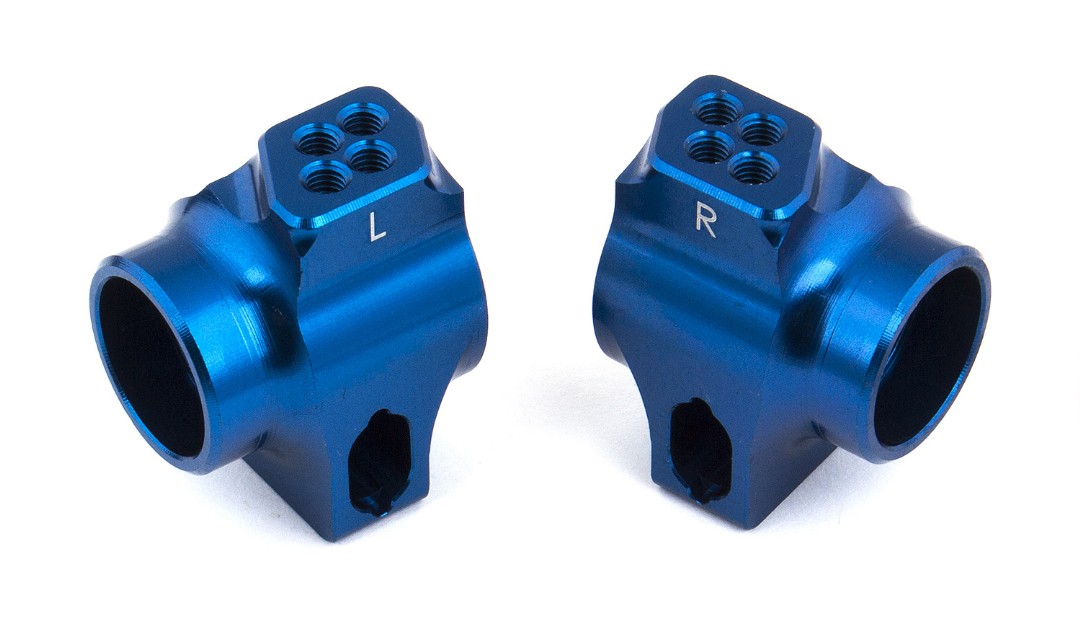 Team Associated Factory Team B6 Blue Aluminum Rear Hubs - Click Image to Close