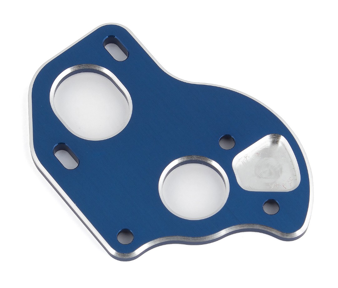 Team Associated B6.1 Laydown Motor Plate, blue aluminum - Click Image to Close