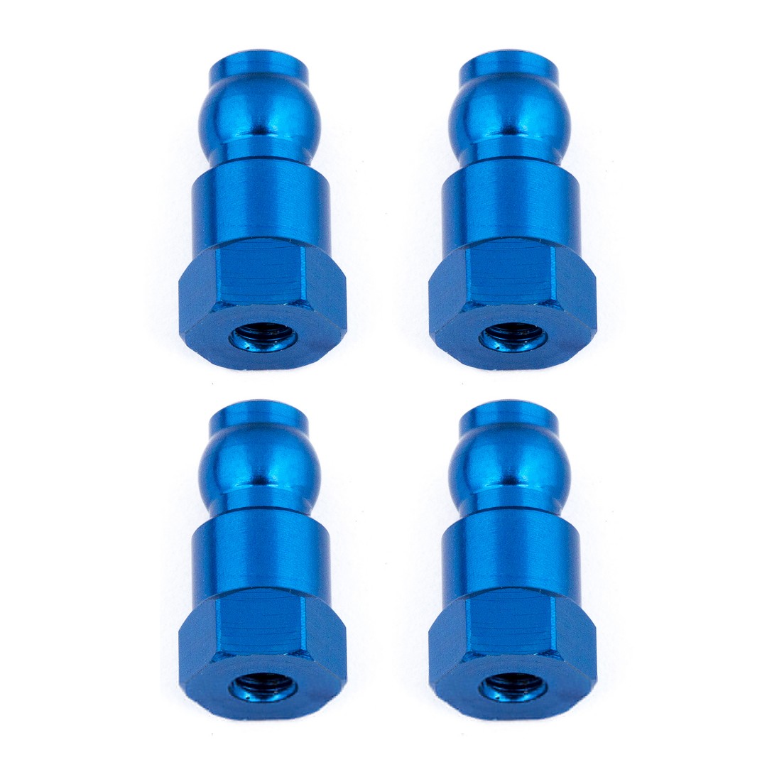 Team Associated Shock Bushings, 14 mm, blue aluminum