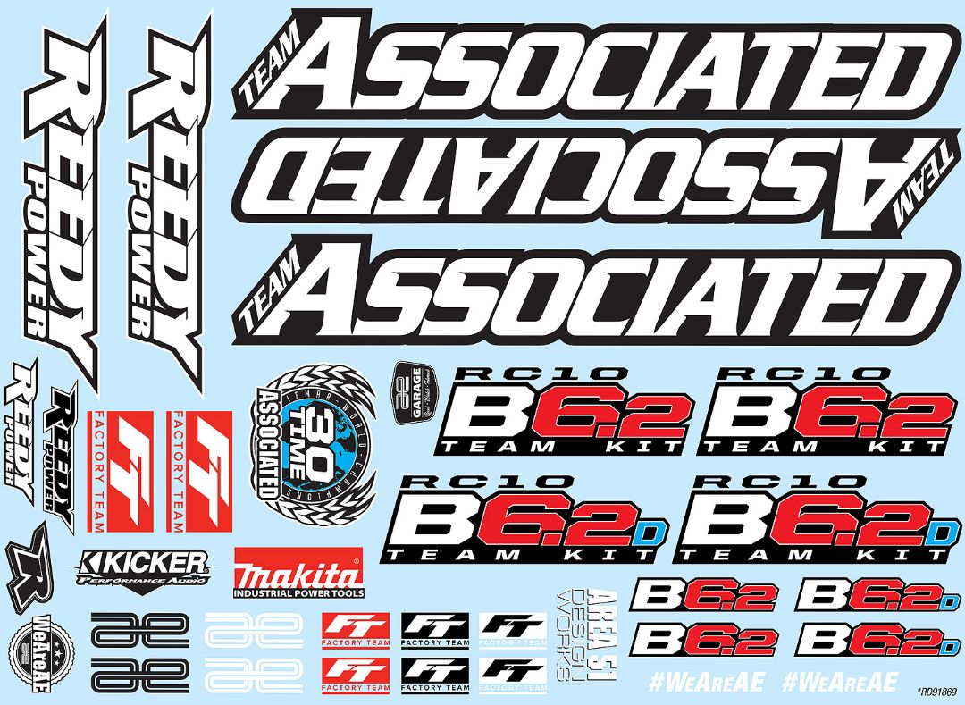 Team Associated B6.2 Decal Sheet