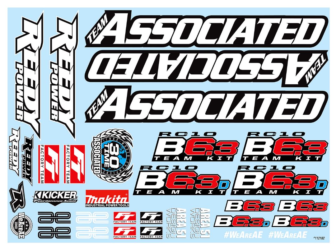 Team Associated RC10B6.3 Decal Sheet