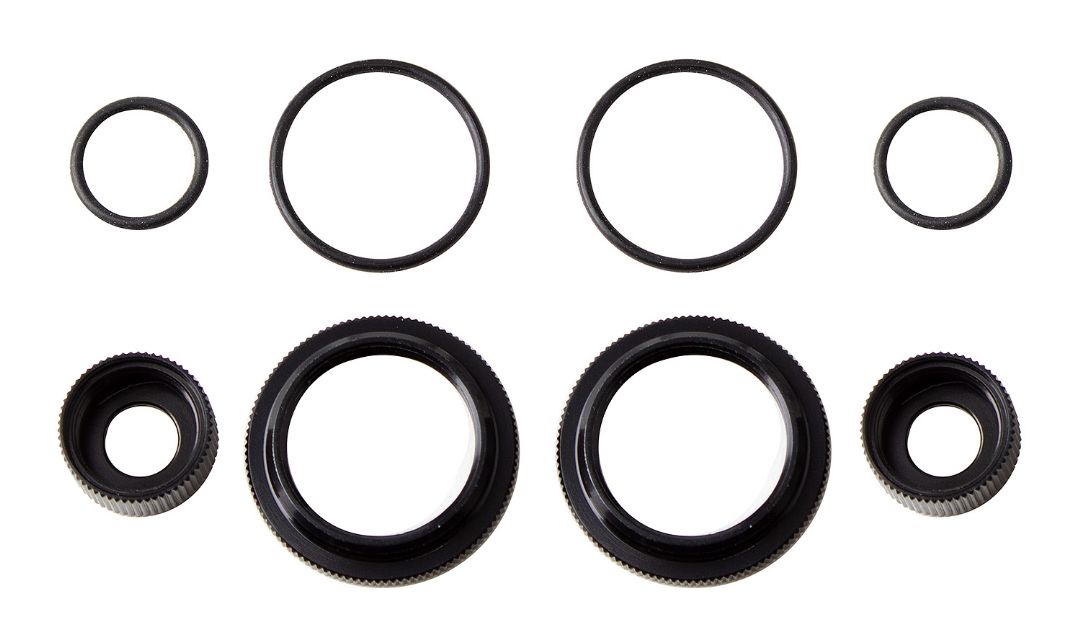 Team Associated 12mm Shock Collar and Seal Retainer Set, Black