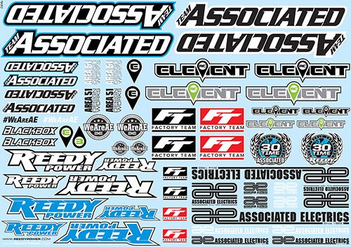 Team Associated AE Branding Decal Sheet