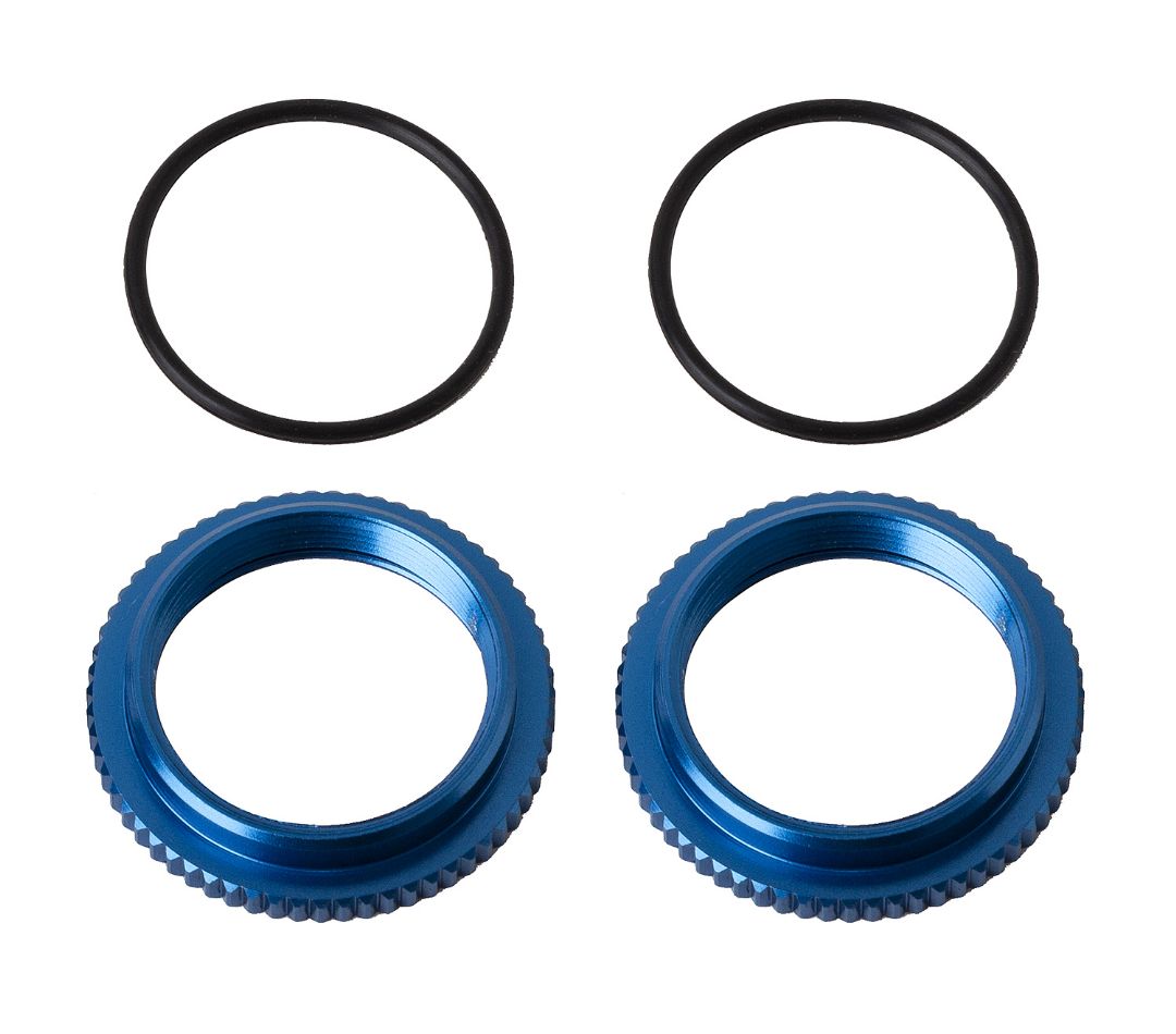 Team Associated 13mm Shock Collars, blue aluminum