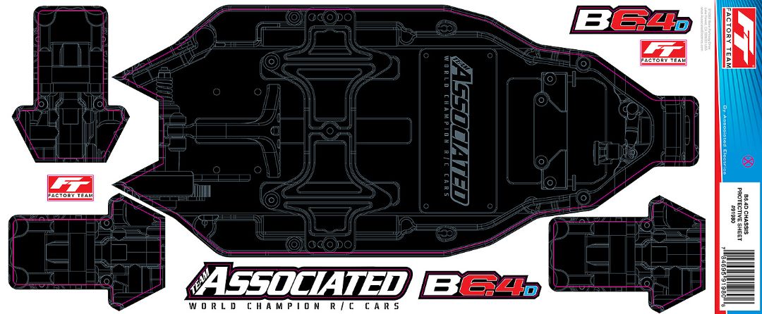 Team Associated RC10B6.4D FT Chassis Protective Sheet, printed