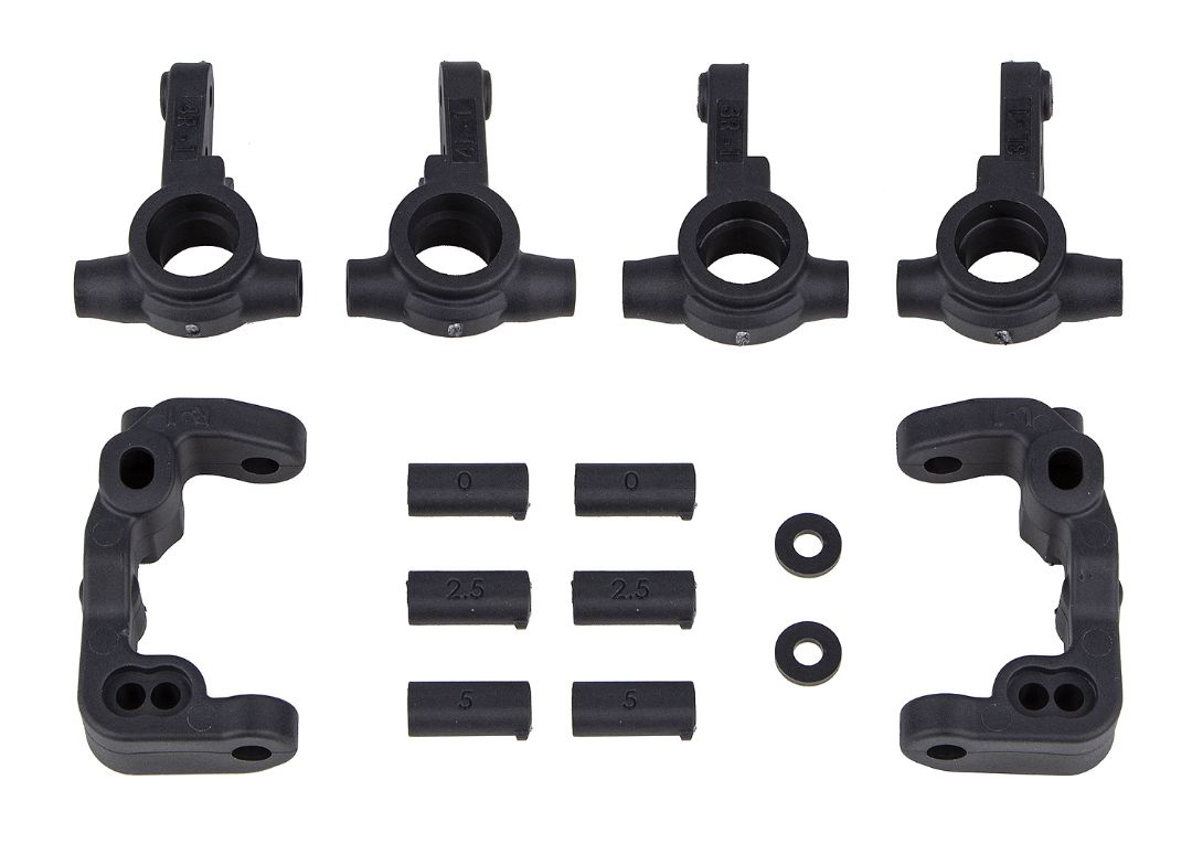 Team Associated RC10B6.4 -1mm Caster and Steering Blocks, carbon