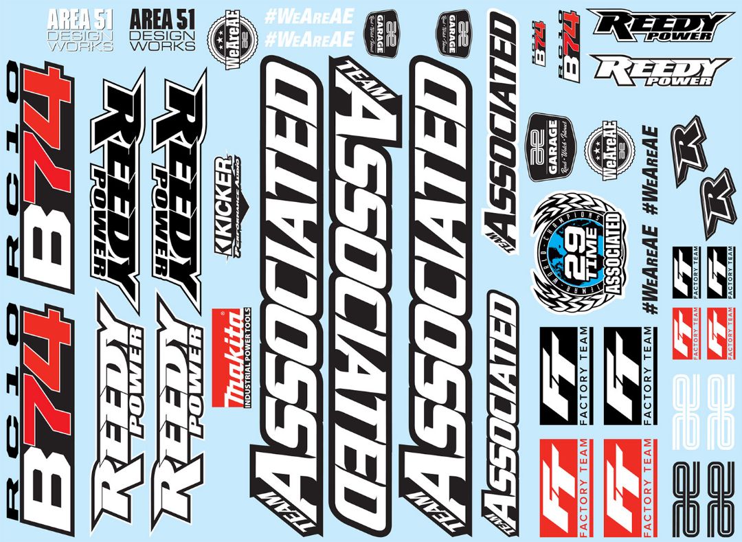 Team Associated RC10B74 Decal Sheet