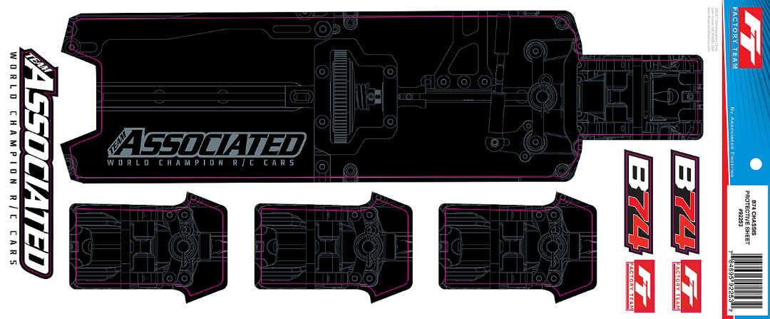 Team Associated RC10B74.1/B74.1D/B74 FT Chassis Protective Sheet, printed