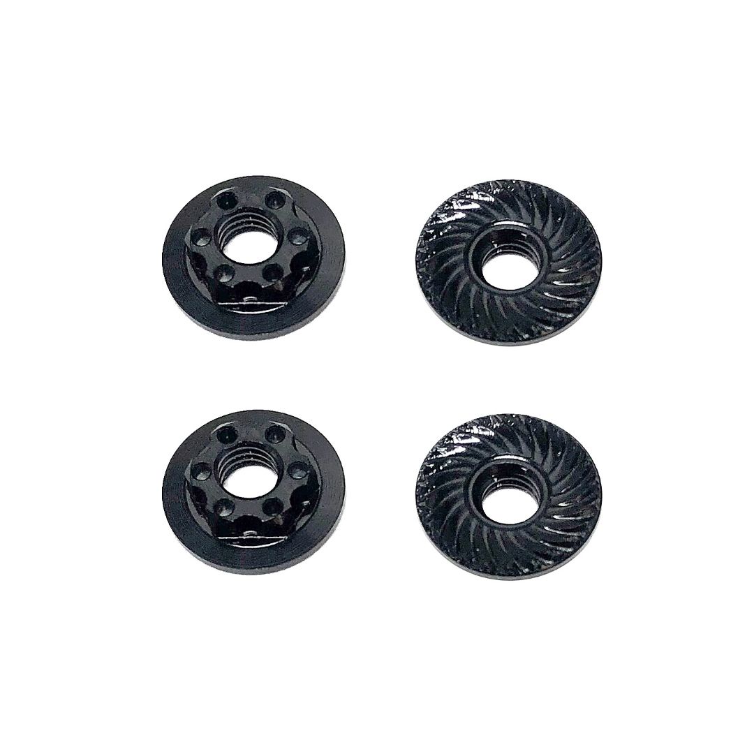 Team Associated FT Nuts, M4 Low Profile Wheel Nuts, black - Click Image to Close