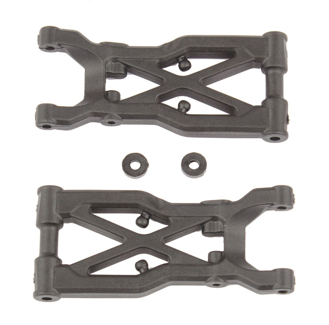 Team Associated RC10B74 FT Rear Suspension Arms, carbon fiber