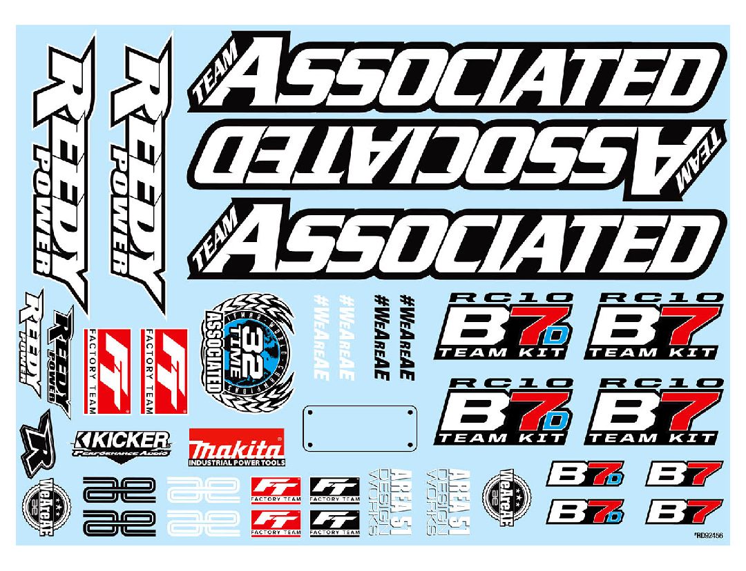 Team Associated RC10B7 Decal Sheet