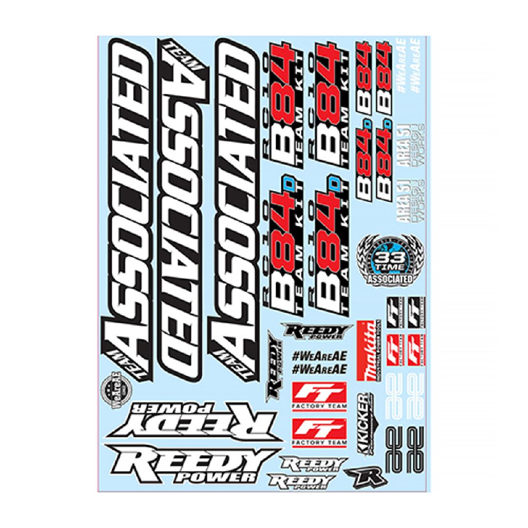 Team Associated RC10B84 Decal Sheet Team Associated RC10B84 Decal Sheet