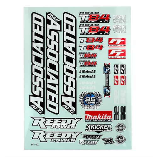 Team Associated RC10T84 Decal Sheet