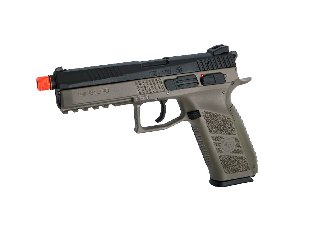 ASG CZ P-09 Outer barrel thread GAS/CO2 Handgun - Black/Tan