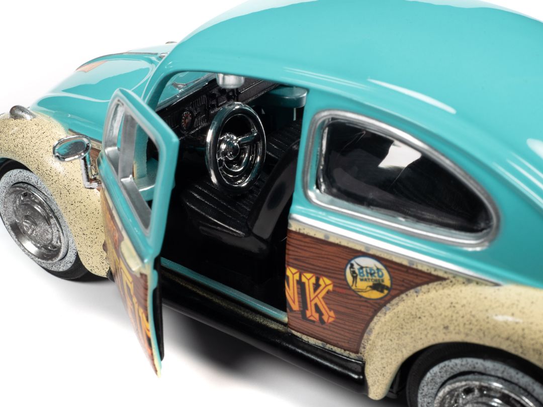 Auto World 1/24 Rat Fink 1966 VW Beetle With Tear Drop Trailer