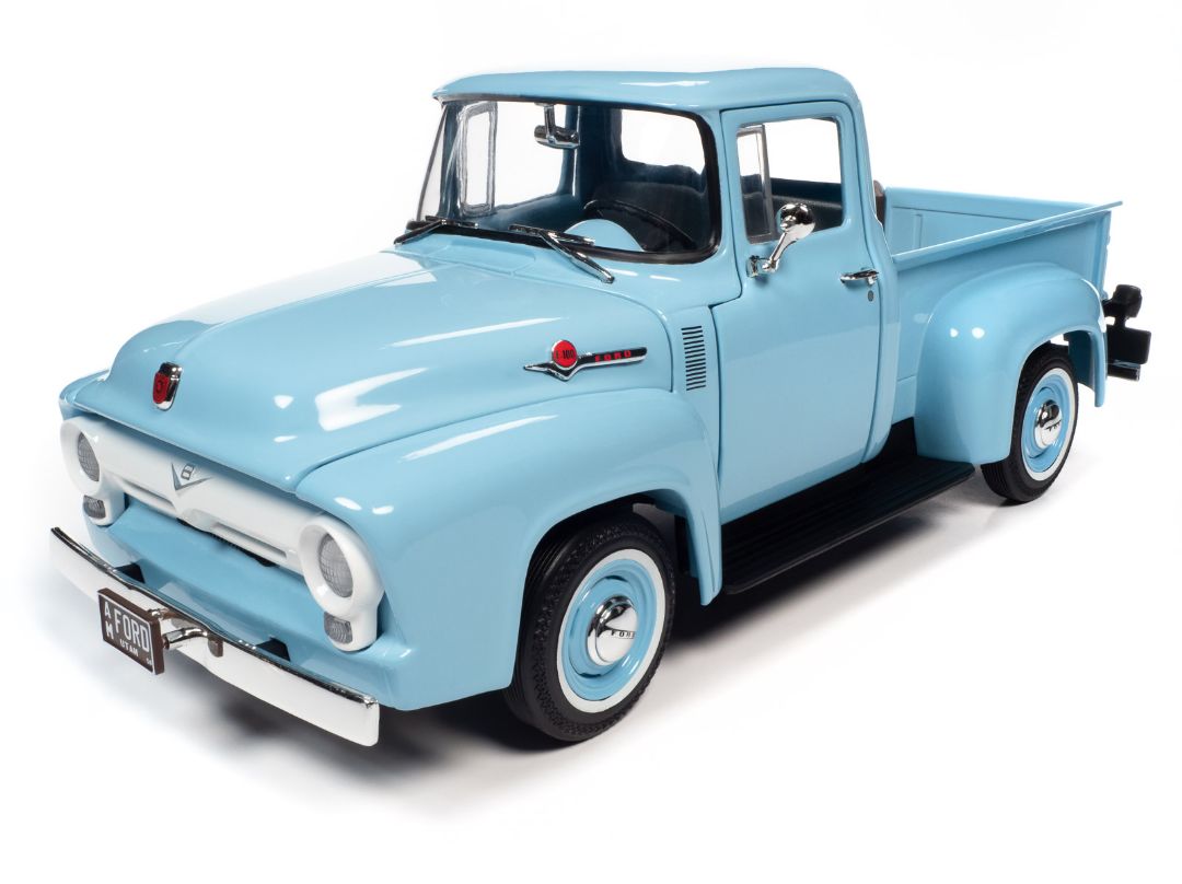 Auto World 1/18 1956 Ford F100 Pickup Mild Custom - Diamond Blue